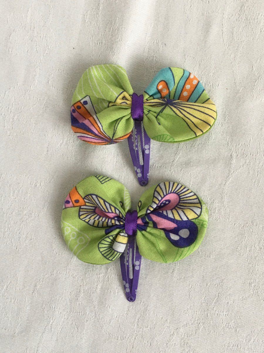 Pretty Bow Hair Snap Clips, Hair Slides, Bow Hair Clips, Gift Ideas.
