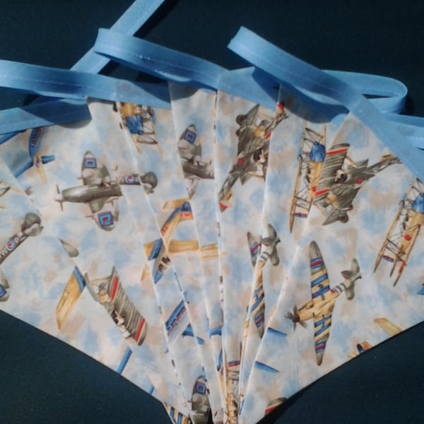 Vintage Bi Planes and Spitfire Bunting, Plane Spotter's Treat, Man Cave, Display