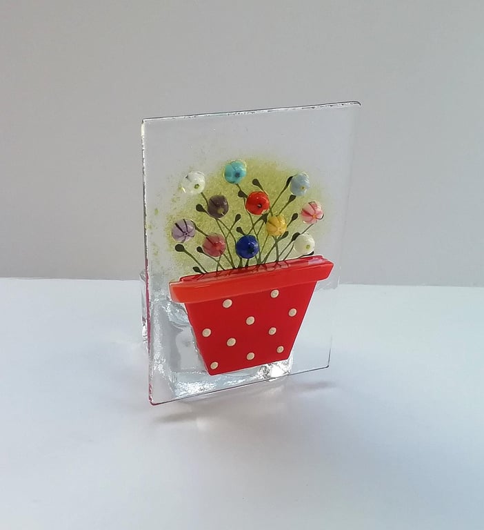 Hand Cut Floral Glass Tealight - Cottagecore Candle Gift