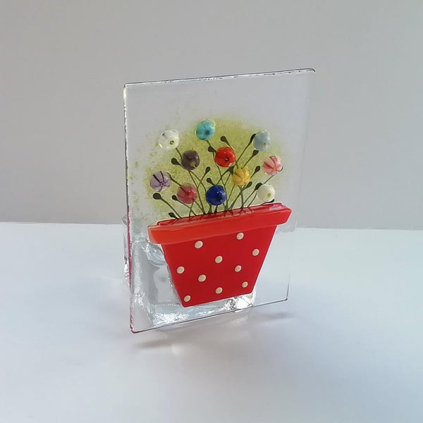 Hand Cut Floral Glass Tealight - Cottagecore Candle Gift