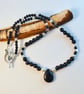 Blue Goldstone Necklace, Stars & Pearls, Birthday, Valentine, Mother's Day Gift - Image 3