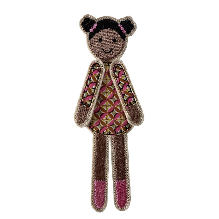 Liberty Print Dolly Bookmark: Embroidered Reader Gift