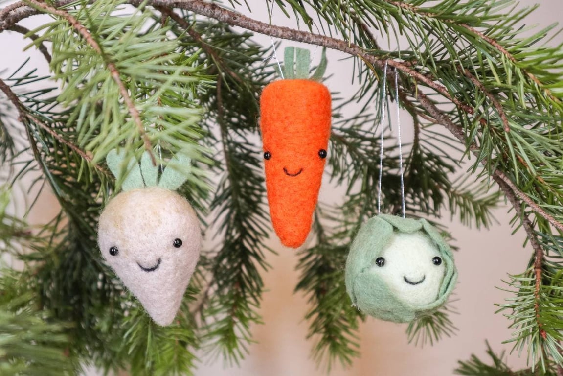 Woolly Winter Veggies - Needle Felt Felted Wool Christmas Dinner Veg