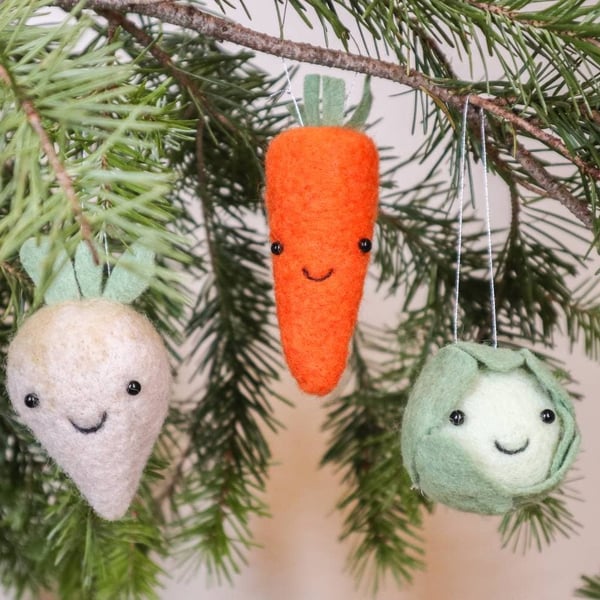Woolly Winter Veggies - Needle Felt Felted Wool Christmas Dinner Veg
