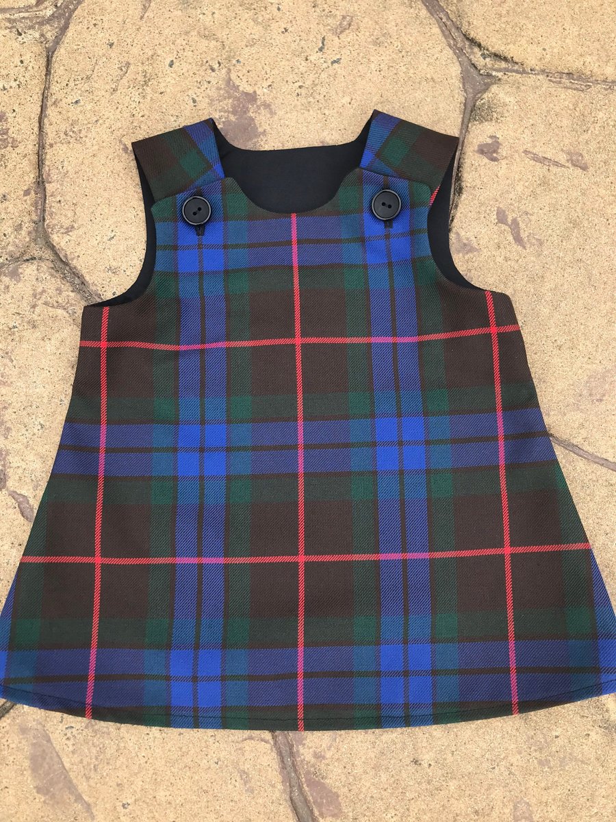 Fraser Ancient Hunting Tartan Pinafore Dress