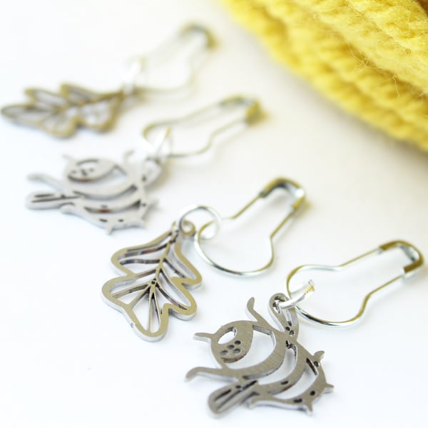 Stitch Marker Gift Pack Bees & Leaves