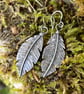 Oxidised Sterling silver feather earrings - Image 7