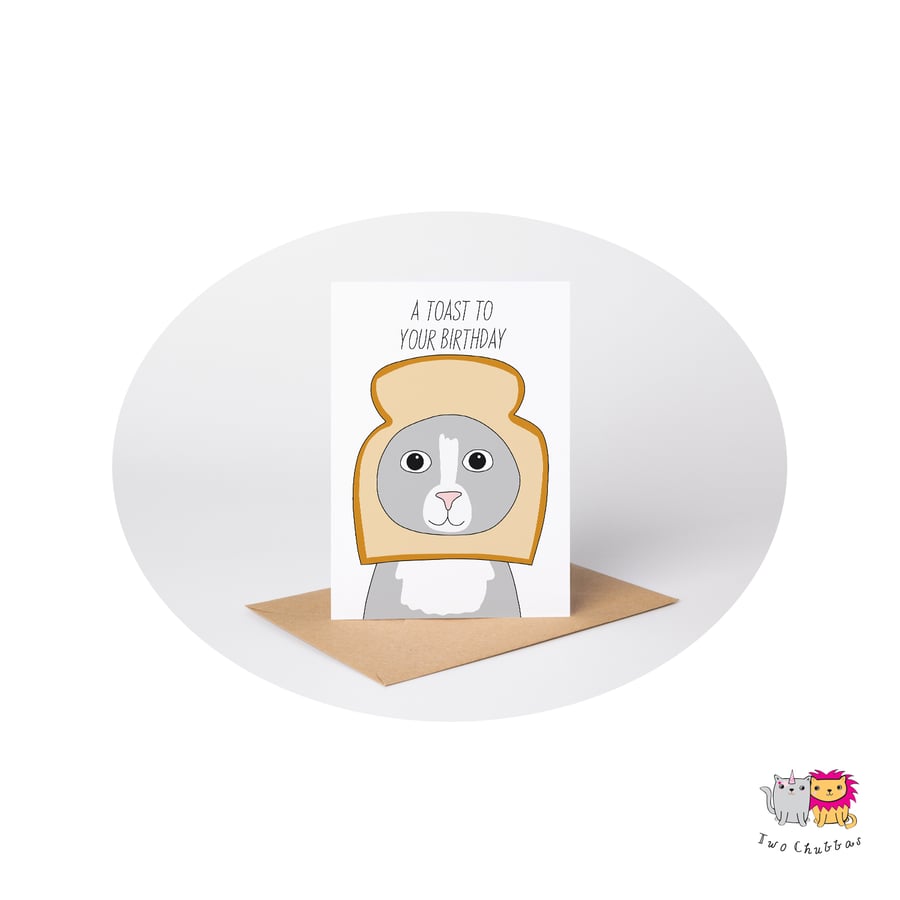 Cat Birthday Card, A6 Birthday Card, Cute Animal Birthday Card