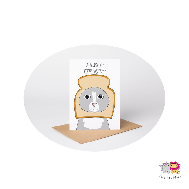 Cat Birthday Card, A6 Birthday Card, Cute Animal Birthday Card