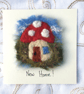 Handmade Felt New Home Mushroom Card