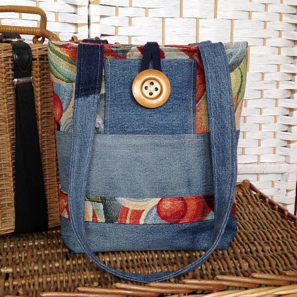 Denim tote bag, Picasso tapestry