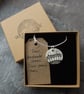 Handmade Ceramic Moonlit Trees pendant in black, white and grey - Image 6
