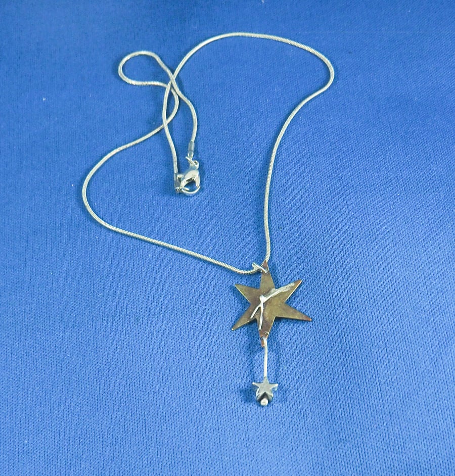 Copper and Silver Star Pendant
