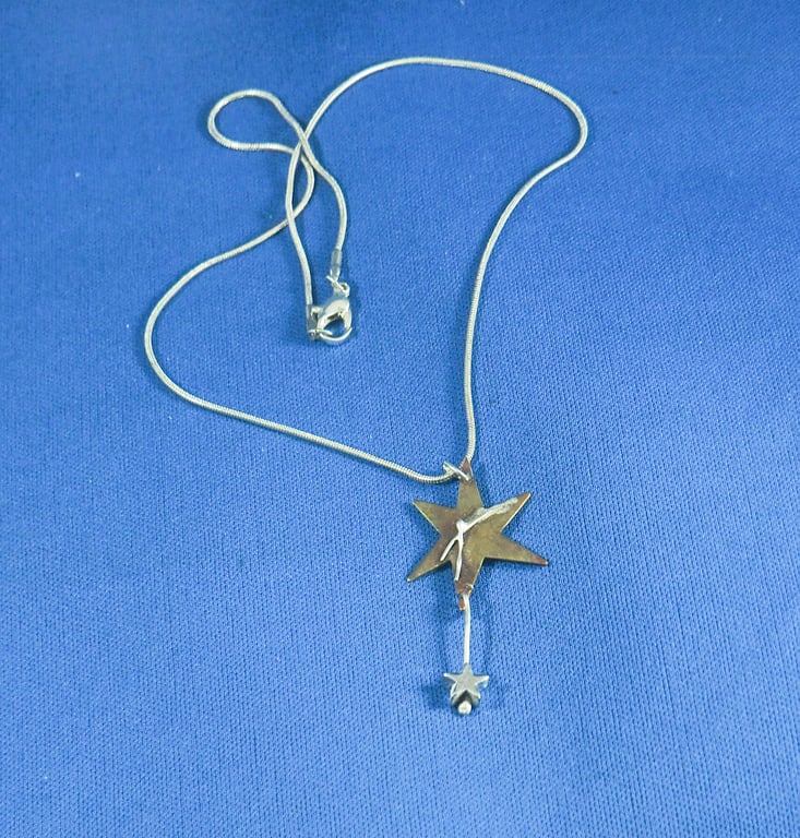 Copper and Silver Star Pendant