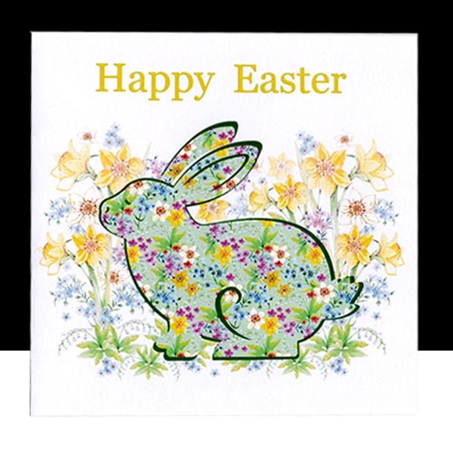 Happy Easter – A Floral Rabbit Handmade Card 