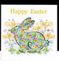Happy Easter – A Floral Rabbit Handmade Card  - Image 1