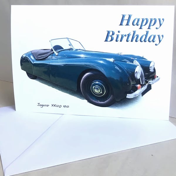 Jaguar XK120 1951 - Birthday, Anniversary, Retirement or Plain Card