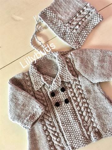 Knitting pattern for  Maeve vintage style baby coat & bonnet