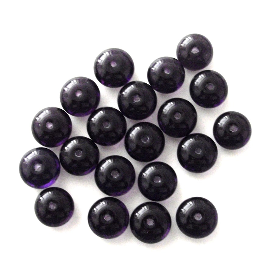 20 x Deep Purple Glass Beads Folksy