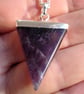 Amethyst Triangle Pendant Silver Plated 18 Inch Necklace - Image 5