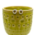 Sterling Silver Berry Circle Stud Earrings