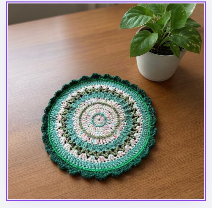 Handmade Crochet Mandala Doily Placemat