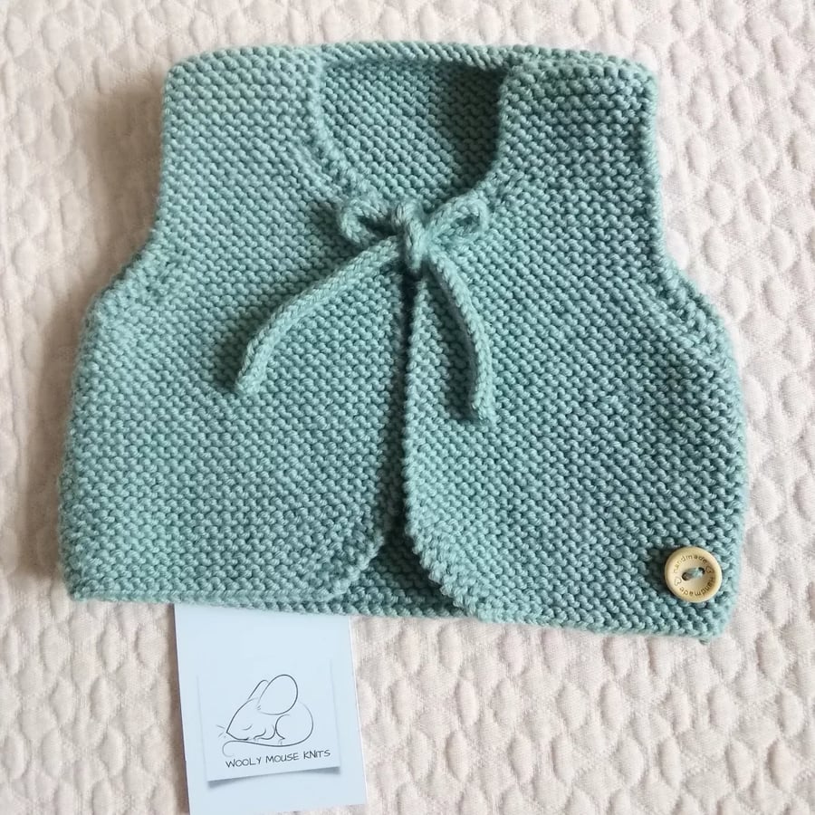 Hand knitted baby waistcoat Folksy