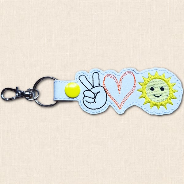 Sunshine Keyring - Peace Love Sunshine Bag Charm