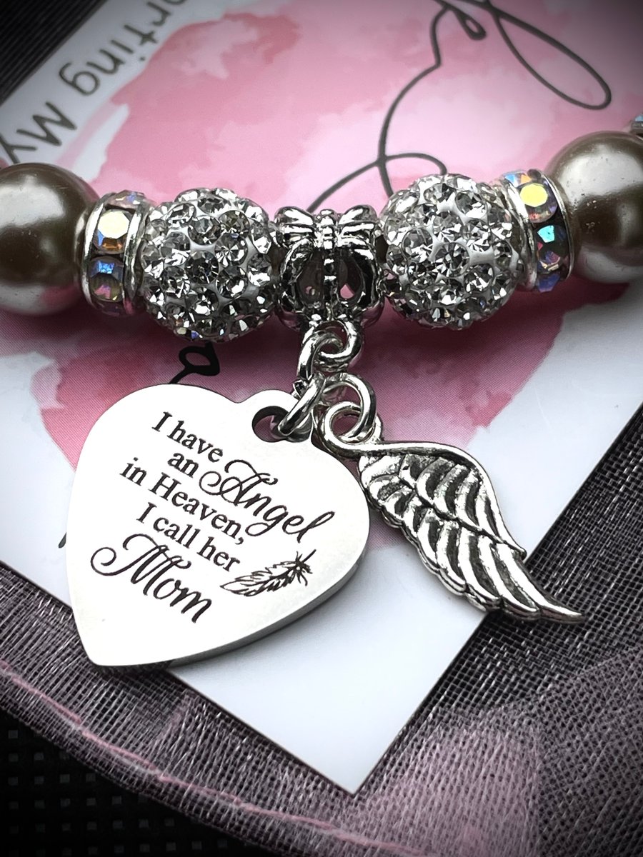SALE Angel in Heaven Mom Memorial bracelet 