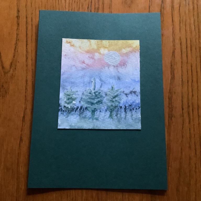 Hand painted Yule Card 'Yule Forest'