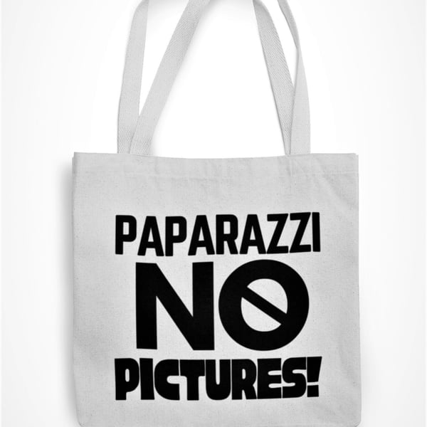 Paparazzi No Pictures Tote Bag Funny Sassy Famous Celebrity Joke Eco Friendly