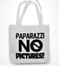 Paparazzi No Pictures Tote Bag Funny Sassy Famous Celebrity Joke Eco Friendly - Image 1