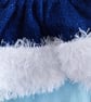 Hand Knitted Girls Navy Sparkle Peplum Cardigan with Faux Fur Trim Age 2-4 - Image 9