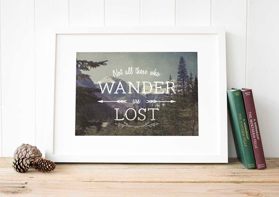 Wilderness art print, wanderlust print, nature lovers gift, hiking print