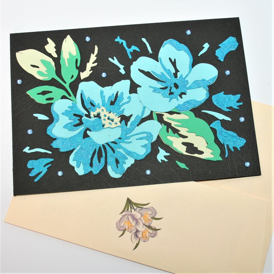 Floral Die-cut Card A6