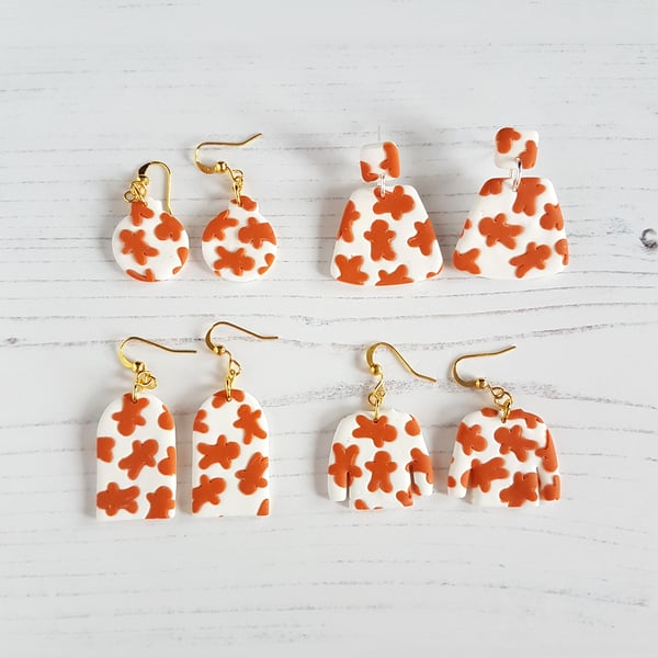 Gingerbread statement earrings ONE PAIR OF EACH SHAPE AVAILABLE