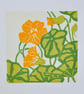 Tropaeolum - Nasturtium  Original Lino print - Limited edition. - Image 1
