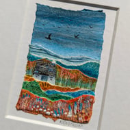 Autumn Cottage - Original miniature collage. A5 Mounted
