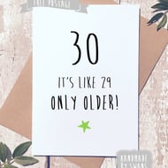 Funny birthday card, 30th birthday, funny card - Folksy