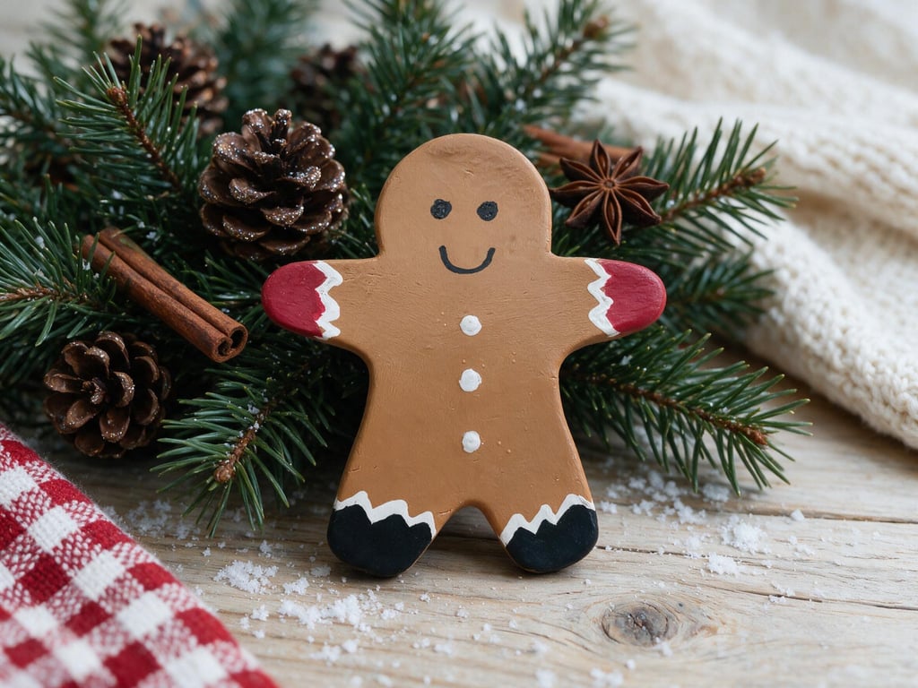Handmade Gingerbread Man Fridge Magnet Air Dry Clay Christmas Decor