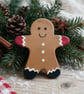 Handmade Gingerbread Man Fridge Magnet Air Dry Clay Christmas Decor - Image 1