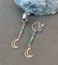 Chrysoprase Crescent Moon Earrings