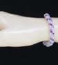 Purple & Silver Lined Seed Bead Spiral Rope Weave Beaded Bracelet - Image 1