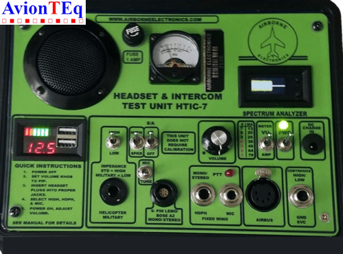 HTIC-7 Multifunction Flightline Test Set Headset Helmet & Intercom Tester with Spectrum Analyzer and USB/Power Meter