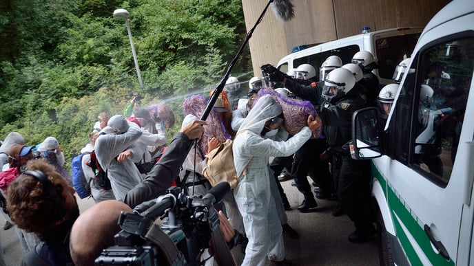 Activists being stopped by police