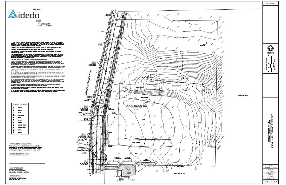 HOW AIDEDO COMPLETES CONTOUR PLAN FROM SURVEY POINT DATA?