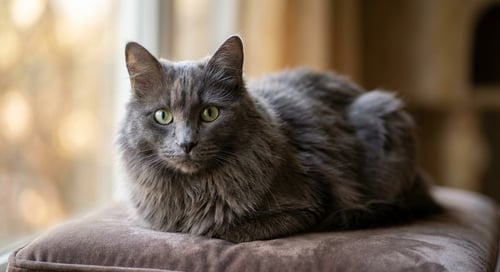 Gato Nebelung: El encantador gato sombra azul-gris