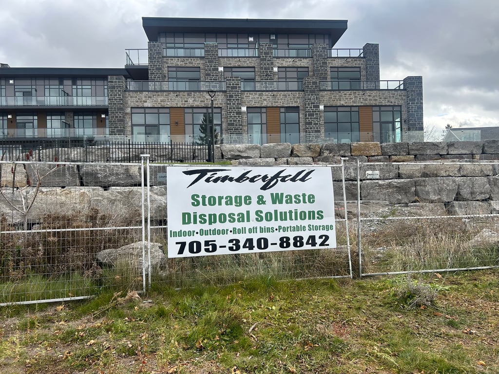 Temporary construction fencing installed in Coboconk ON