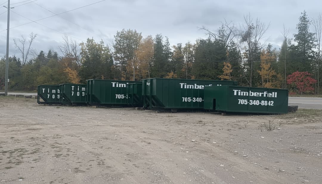 Timberfell bin on a construction job site