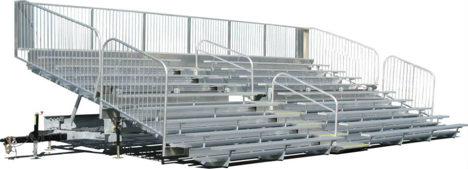 10-row Timberfell mobile bleacher configuration at an outdoor event